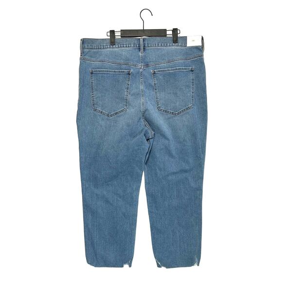 Express Slim Super High Waisted Jeans NWT Women's Sz 18S Light Wash Raw Hem - Picture 2 of 10